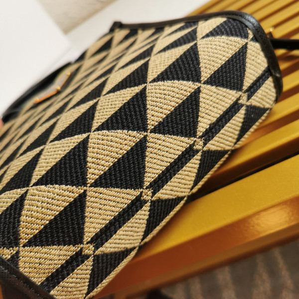 Pra*a micro symbole jacquard fabric handbag