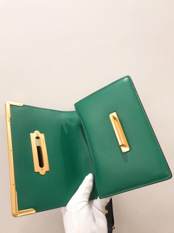 Pra*a cahier leather shoulder bag