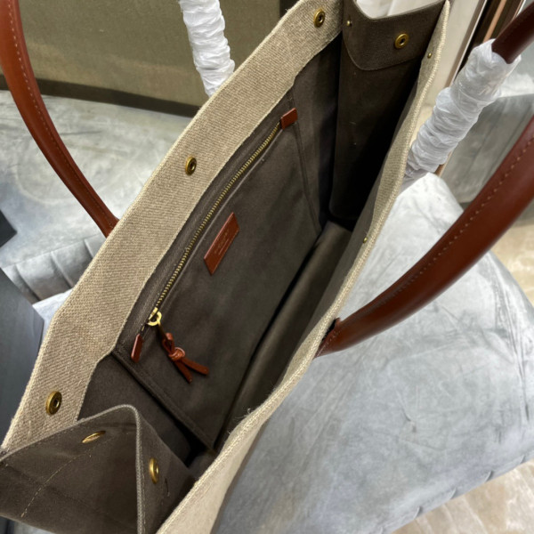 Y*L rive gauche tote bag in linen and leather